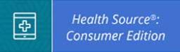 Health Source – Consumer Edition blue and green background and white text